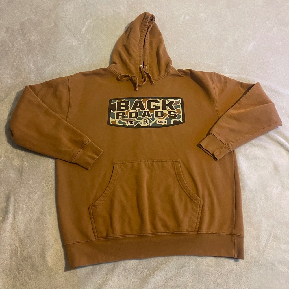 Independent Trading Company Back‎ Roads Camo Hoodie Sweatshirt Men's 2XL Brown